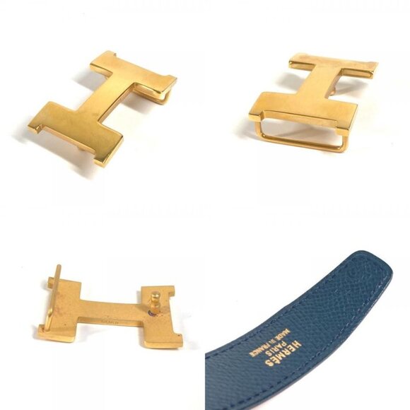 Hermes Belt H Belt Constance Mini Leather Red and Navy